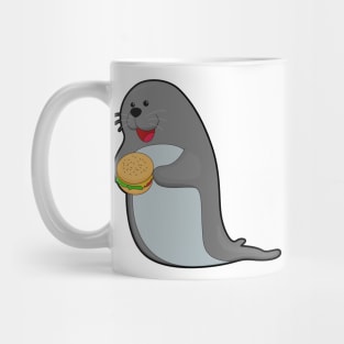 Seal at Eating with Burger Mug